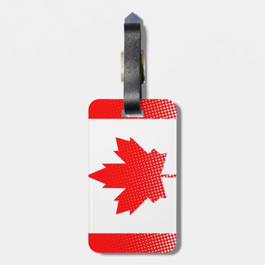 ハーフトーン効果を持つカナダ国旗 ラゲッジタグ (裏面縦)