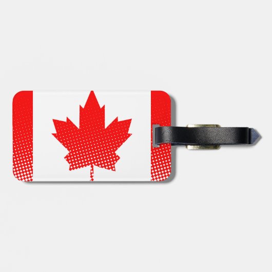 ハーフトーン効果を持つカナダ国旗 ラゲッジタグ (裏面横)