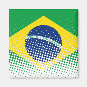 ハーフトーン効果を持つブラジル国旗 マグネット