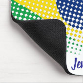 ハーフトーン効果名前をカスタムするブラジル国旗 マウスパッド (コーナー)