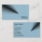 ハーフトーン矢印 – 青淡い色の9dc6d8付き黒 名刺 (正面/裏面)