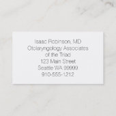 ハーフトーン耳鼻咽喉科医の名刺 名刺 (裏面)