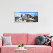 ハーフドームとノースドームからのハイカー – Yosemite キャンバスプリント (インサイチュ (リビング))