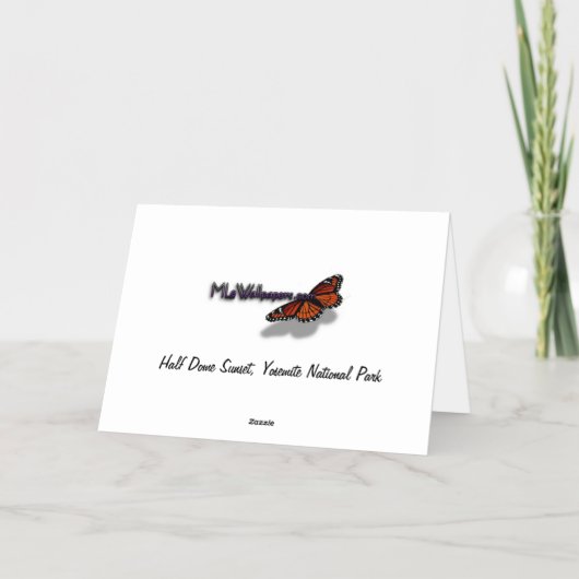 ハーフドームサンセットサンセット 箔グリーティングカード (裏面)