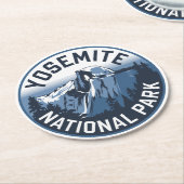 ハーフドームヨセミテラウンドエンブレム ラウンドペーパーコースター (アングル)