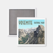 ハーフドームヨセミテ国立公園ヴィンテージ土産 マグネット (正面/裏面)