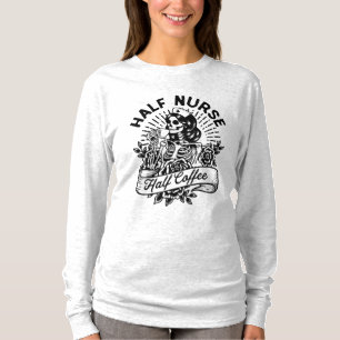 ハーフナースハーフコーヒー引用文 Tシャツ