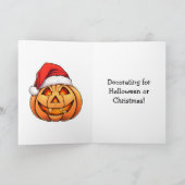ハーフハロウィーンとハーフクリスマス | 休日ユーモア カード (内部)