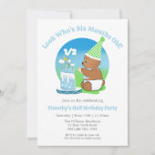 ハーフバースデー ベイビーベアのケーキパーティ 招待状 (正面)