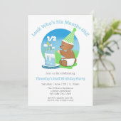 ハーフバースデー ベイビーベアのケーキパーティ 招待状 (スタンド正面)