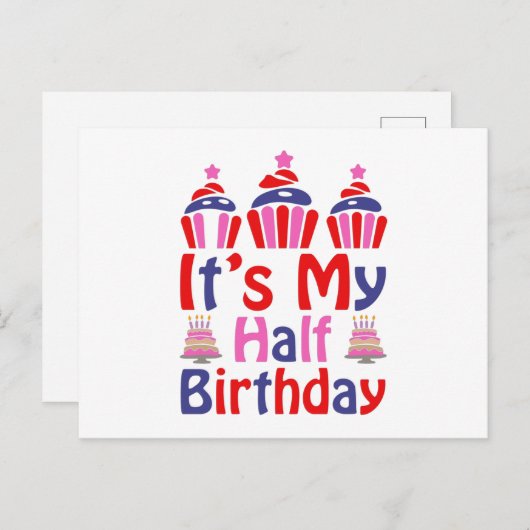 ハーフバースデー ポストカード (正面/裏面)