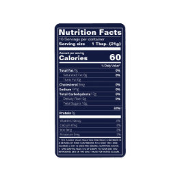 ハーフパイント蜂蜜の栄養事実濃いブルーフード ラベル