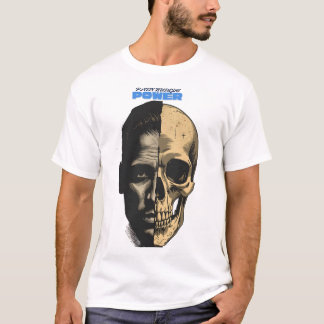 ハーフヒューマンハーフスカルパワーグラフィックTシャツ Tシャツ
