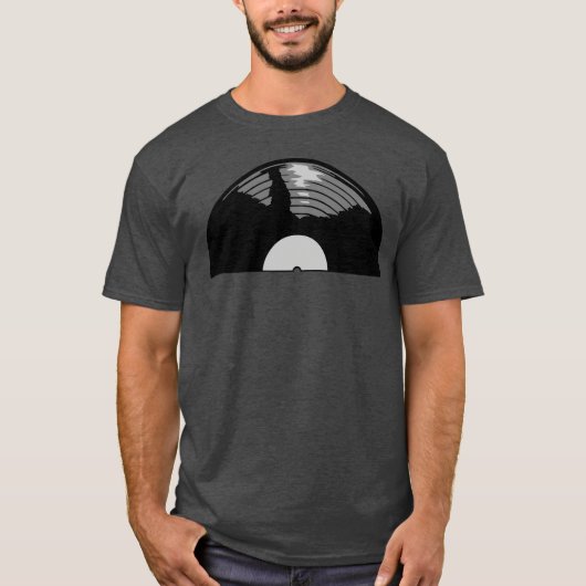 ハーフビニールレコード ミュージック フレンズ Tシャツ (正面)