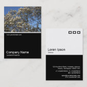 ハーフフォト0315 – 花のマグノリアの木 名刺 (正面/裏面)