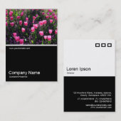 ハーフフォト0384 – ピンクのチューリップのベッド 名刺 (正面/裏面)