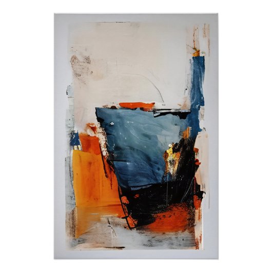 ハーフフルグラス – 抽象芸術メタファー ポスター (正面)