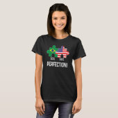 ハーフブラジル半米国旗の組み合わせ地図ブラ Tシャツ (正面フル)