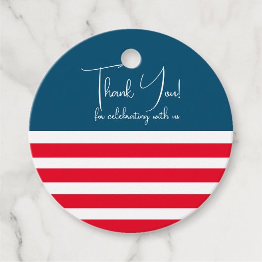 ハーフブルーと半ストライプ赤と白4/Ju フェイバータグ (正面)