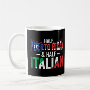 ハーフプエルトリカーイタリアンハーフ国旗伝統R コーヒーマグカップ