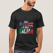 ハーフプエルトリカーイタリアンハーフ国旗伝統R Tシャツ (正面)