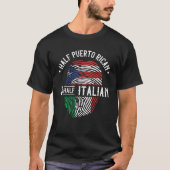 ハーフプエルトリカーイタリアンハーフ国旗伝統R Tシャツ (正面)