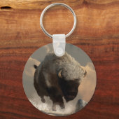 ハーフホワイトバイソン キーホルダー (正面)