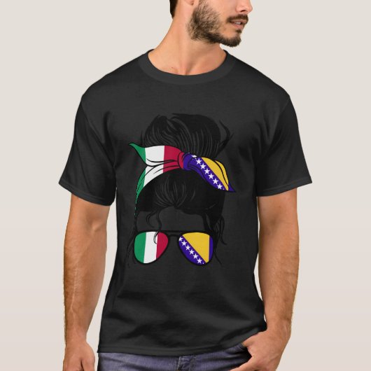 ハーフボイタリアンスニアイタリアとボスニアミックス Tシャツ (正面)