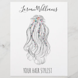 ハーフポニーテールヘアフローラヘアスタイリングブランディング チラシ