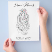 ハーフポニーテールヘアフローラヘアスタイリングブランディング チラシ (手)