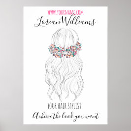 ハーフポニーテールヘアフローラヘアスタイリングブランディング ポスター