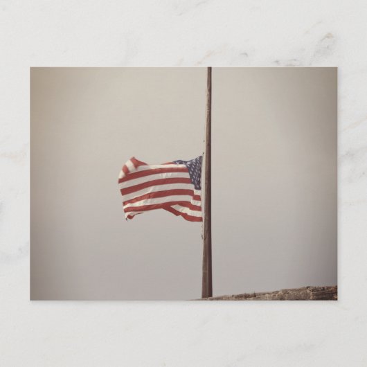 ハーフマスト米国国旗 ポストカード (正面)
