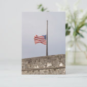 ハーフマスト飛んでいるアメリカ国旗 カード (スタンド正面)