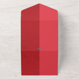 ハーフマット&ノイズレッドウェディングカスタマイズ招待 –  オールインワン招待状