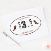 ハーフマラソンのステッカー 楕円形シール (封筒)