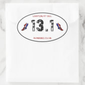 ハーフマラソンのステッカー 楕円形シール (バッグ)