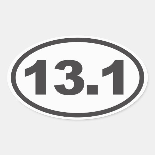 ハーフマラソンオーバルデカール 楕円形シール (正面)