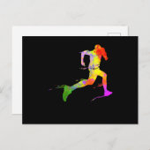 ハーフマラソンランナースプライティングジョギングランニングズ ポストカード (正面/裏面)