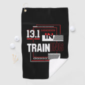 ハーフマラソン13.1トレーニング抽象芸術ランナー ゴルフタオル (インサイチュ)