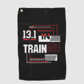 ハーフマラソン13.1トレーニング抽象芸術ランナー ゴルフタオル (正面)