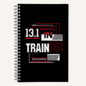 ハーフマラソン13.1トレーニング抽象芸術ランナー ノートブック (正面)