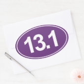 ハーフマラソン13.1マイルオーバルシール（紫） 楕円形シール (封筒)