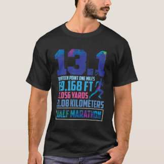 ハーフマラソン13.1マイルランニングズランナー Tシャツ
