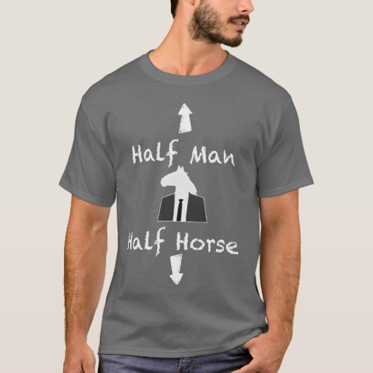 ハーフマンハーフホースおもしろいボーイ Tシャツ (正面)