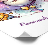 ハーフムーンで眠るかわいいネズミのポスター ポスター (角)