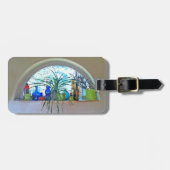ハーフムーンウィンドウの水カラーデザイン ラゲッジタグ (正面横)