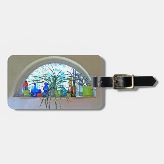 ハーフムーンウィンドウの水カラーデザイン ラゲッジタグ (正面横)