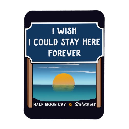 ハーフムーンケイバハマレトロサンセットバケーション60s マグネット (縦)