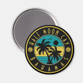 ハーフムーンケイバハマレトロパームツリーズデミディアム マグネット (正面/裏面)