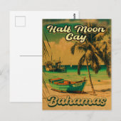 ハーフムーンケイバハマレトロヴィンテージバケーション60s ポストカード (正面/裏面)